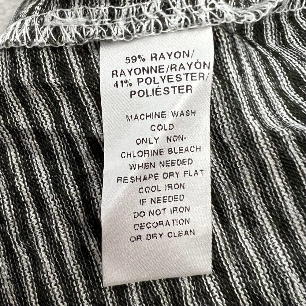 NWT Loft High Neck Black White Stripe Rayon Blend Halter Racerback Tank Top L - Picture 4 of 6